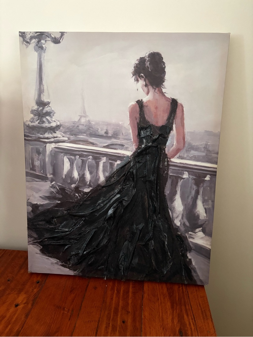 Elegant Black Dress Woman Canvas Art - Home Wall Decor